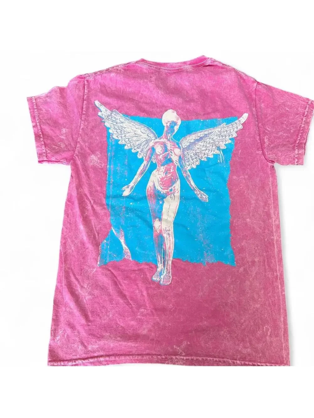 NIRVANA In Utero Pink Bleach Dye Tee - Small
